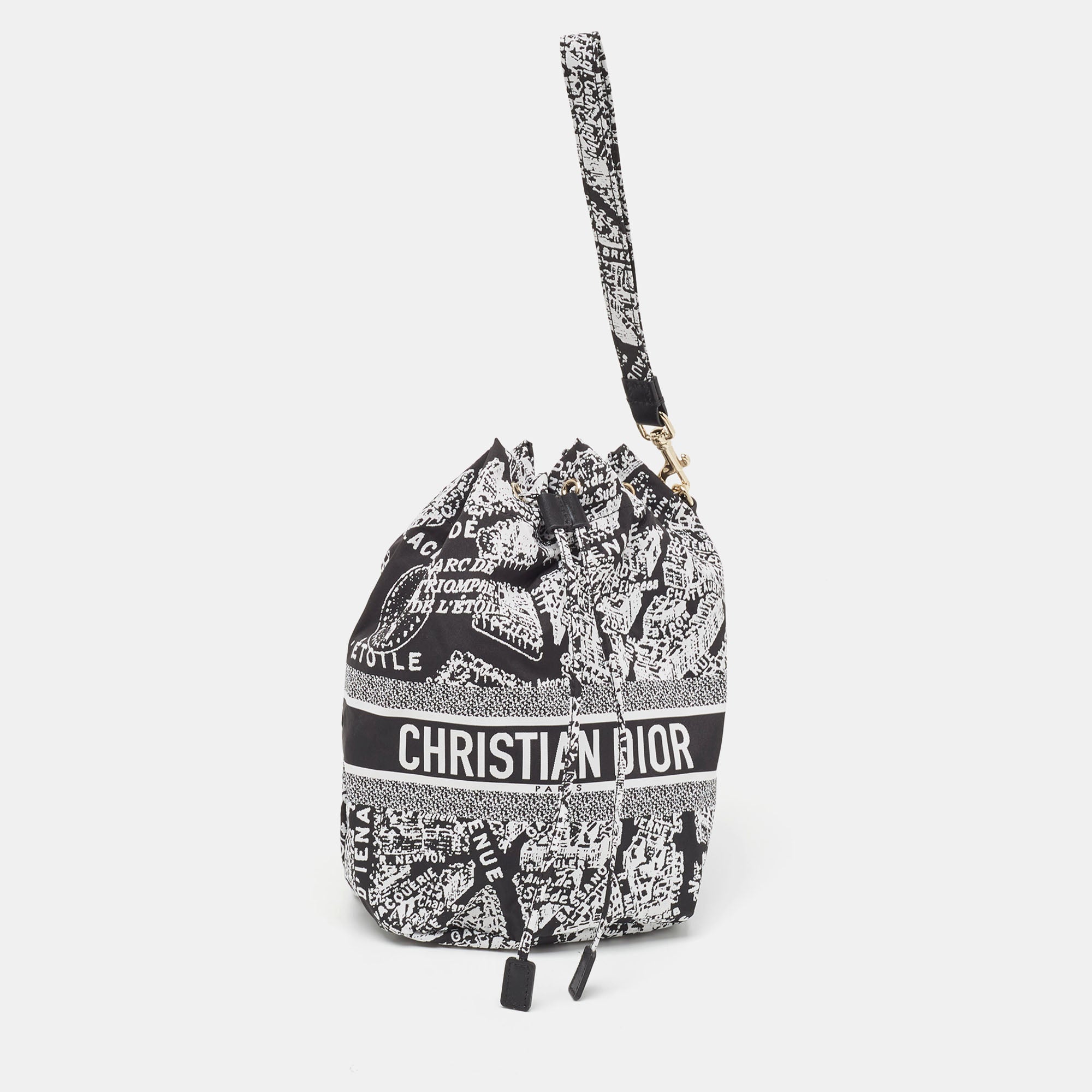 DIOR Black/White Plan De Paris Nylon travel Pouch