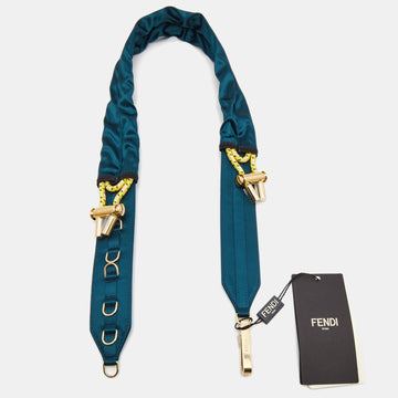 FENDI Teal Blue Satin Shoulder Strap