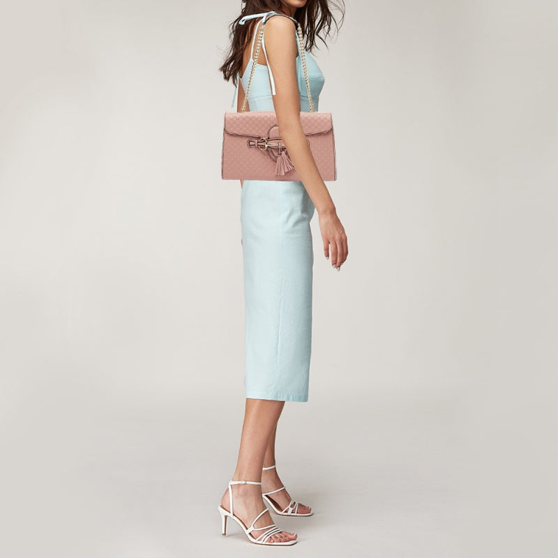 Gucci Pink Microguccissima Leather Medium Emily Shoulder Bag