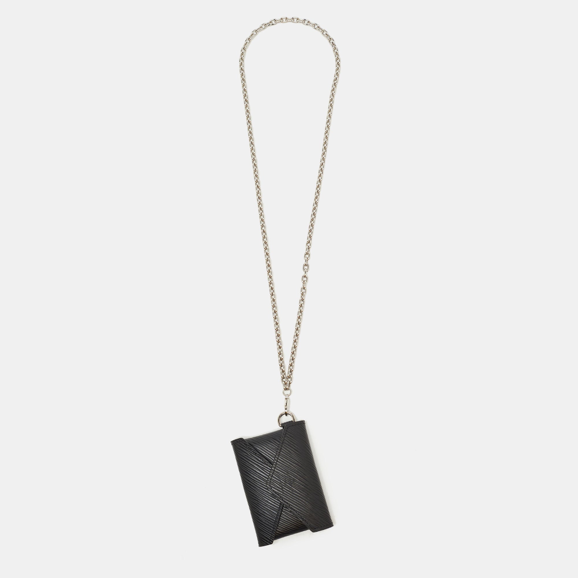 LOUIS VUITTON Black Epi Leather LV Pop Kirigami Necklace