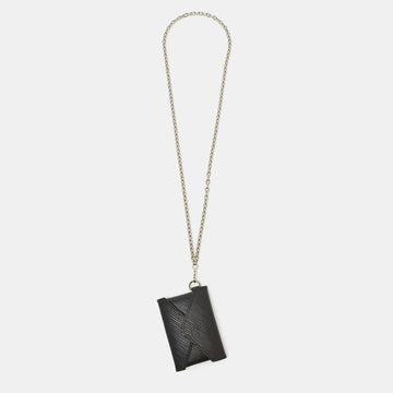 LOUIS VUITTON Black Epi Leather LV Pop Kirigami Necklace
