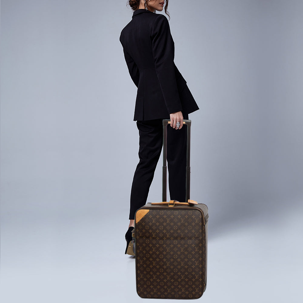 LOUIS VUITTON Monogram Canvas Business Pegase Legere 55 Luggage