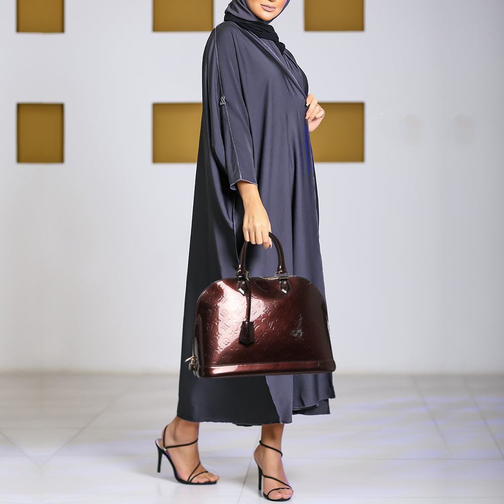 LOUIS VUITTON Amarante Monogram Vernis Alma GM Bag