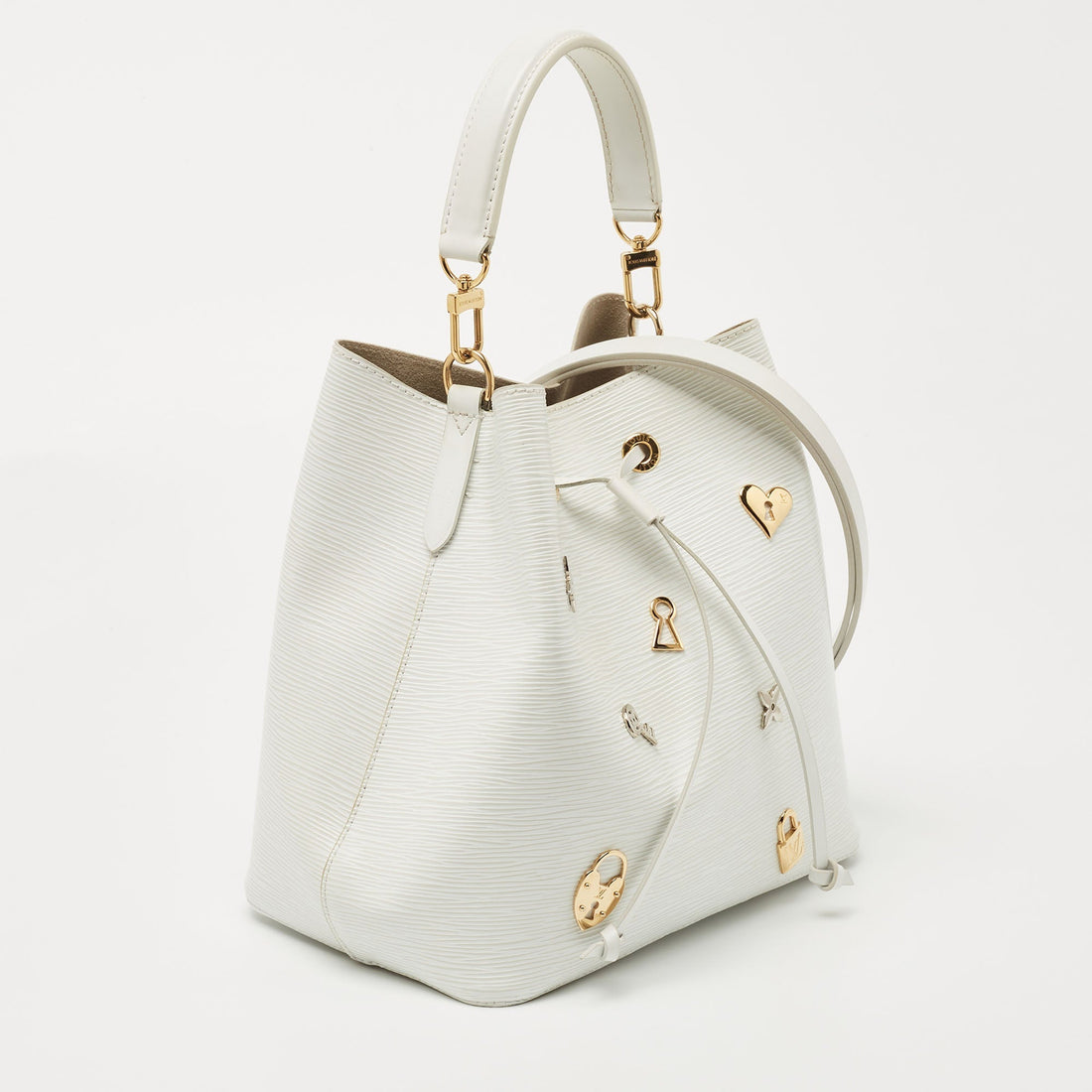 LOUIS VUITTON White Epi Leather Lovelock NeoNoe MM Bag