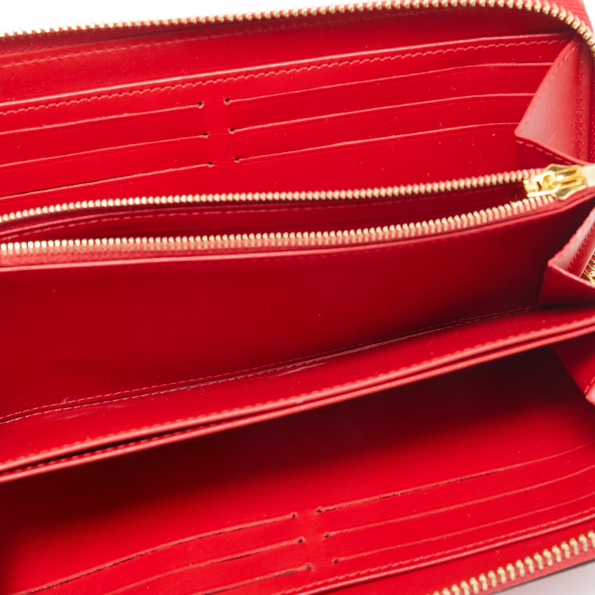 LOUIS VUITTON Cerise Monogram Vernis Zippy Wallet