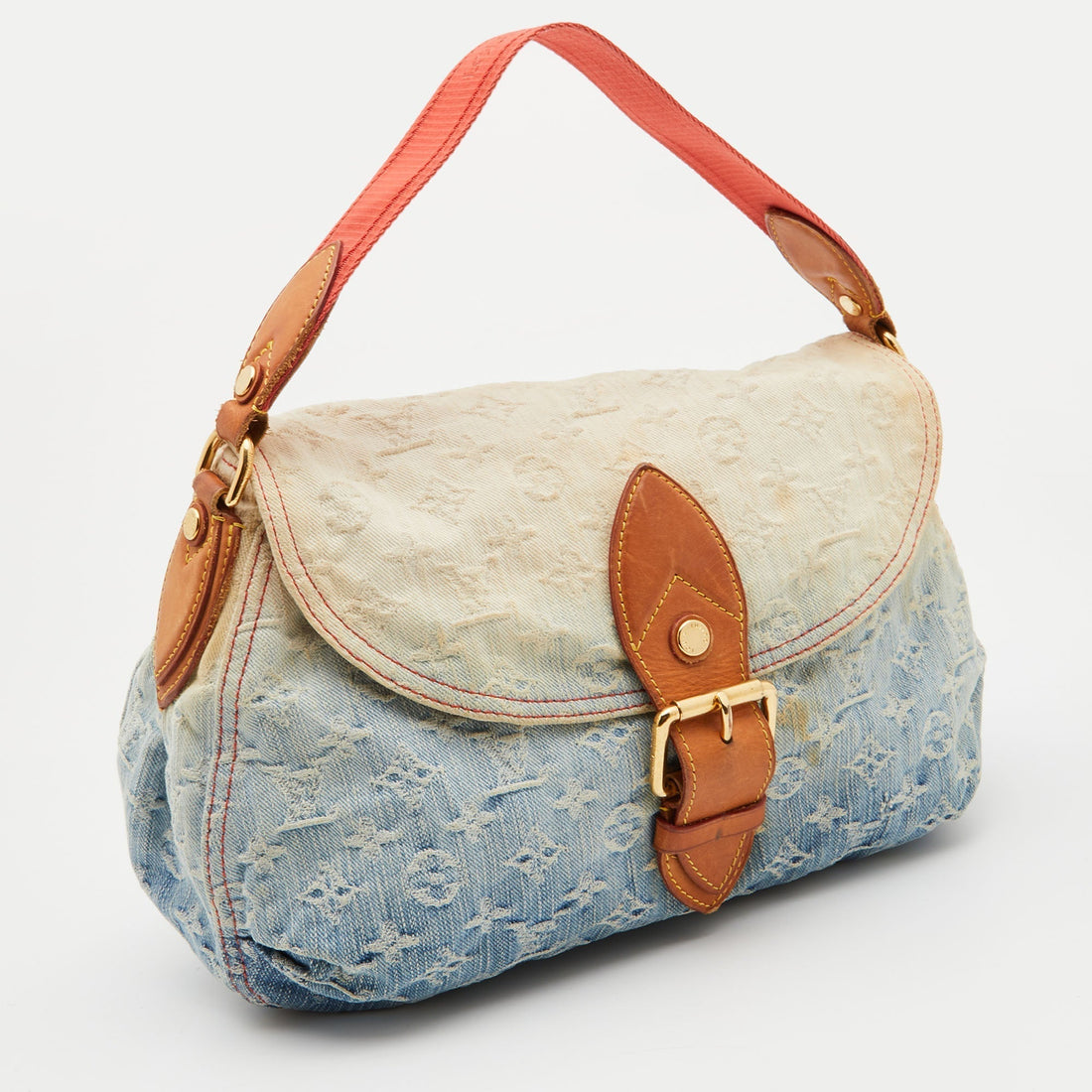 LOUIS VUITTON Blue Monogram Denim and Leather Limited Edition Sunshine Bag