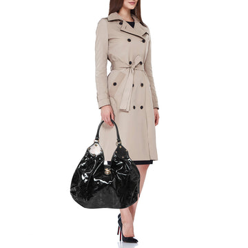 LOUIS VUITTON Black Mahina Patent Leather Limited Edition Surya XL Bag