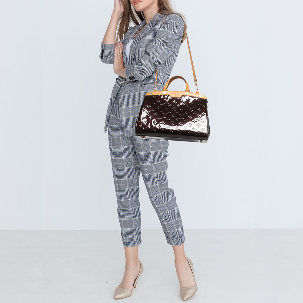 LOUIS VUITTON Amarante Monogram Vernis Brea MM Bag