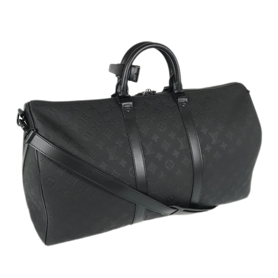 LOUIS VUITTON Monogram Taurillon Clemence keepall Bandouliere 50 Boston bag