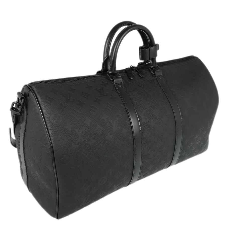 LOUIS VUITTON Monogram Taurillon Clemence keepall Bandouliere 50 Boston bag