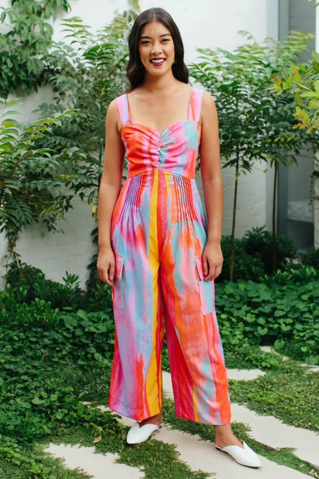 What You Did Ruched Jumpsuit in Horizon