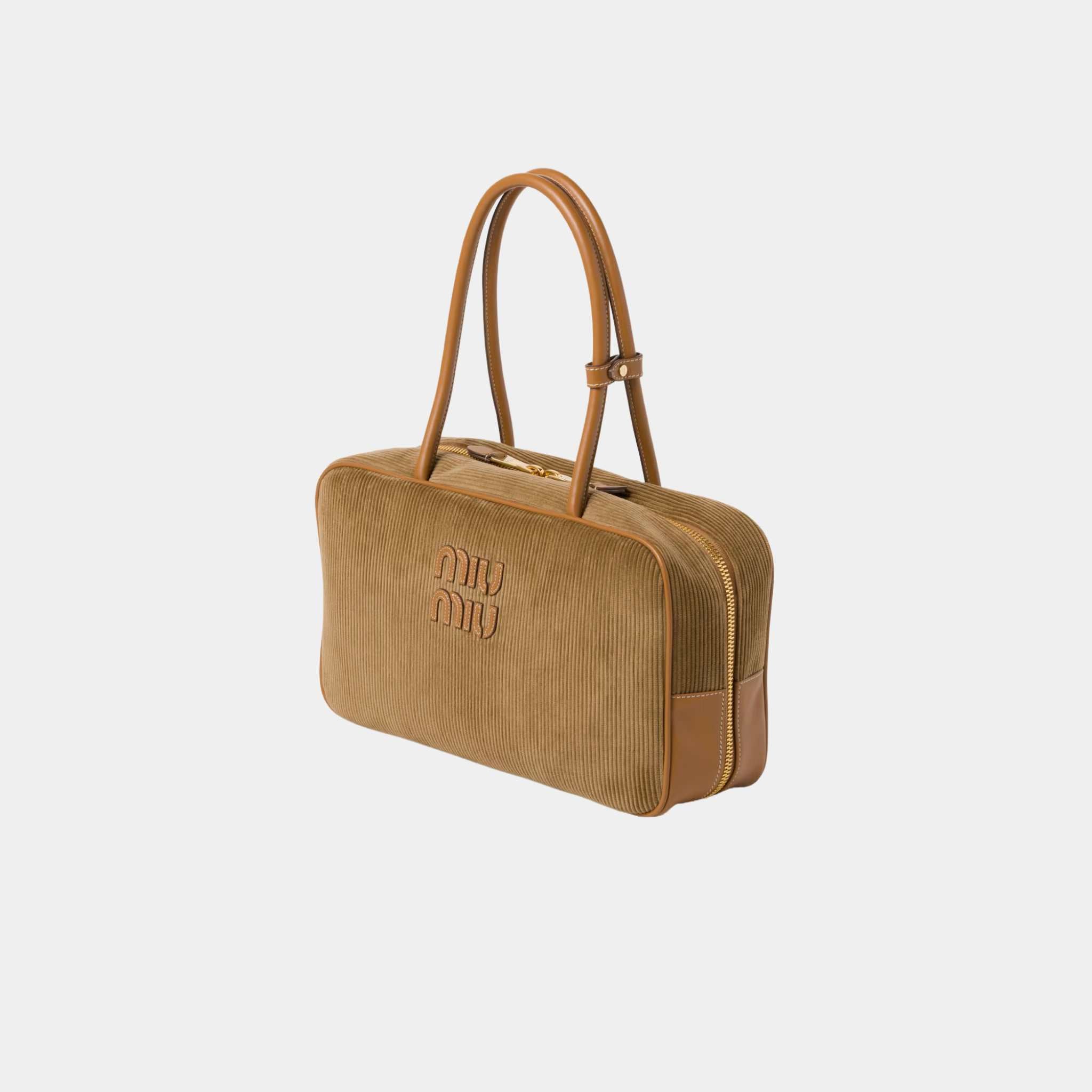 Beau Corduroy Top Handle Bag Cinnamon