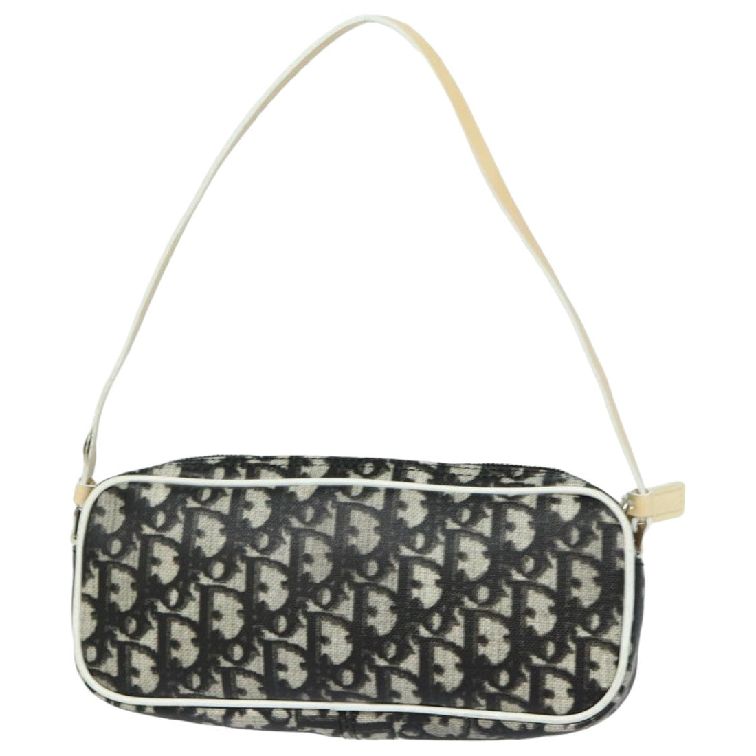 CHRISTIAN DIOR Trotter Canvas Accessory Pouch Black Auth mr353