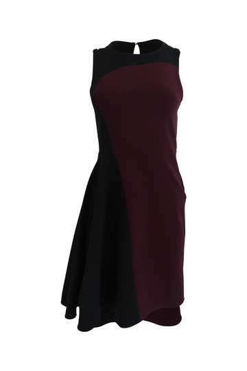 Two Tone Black And Wine Purple Dress