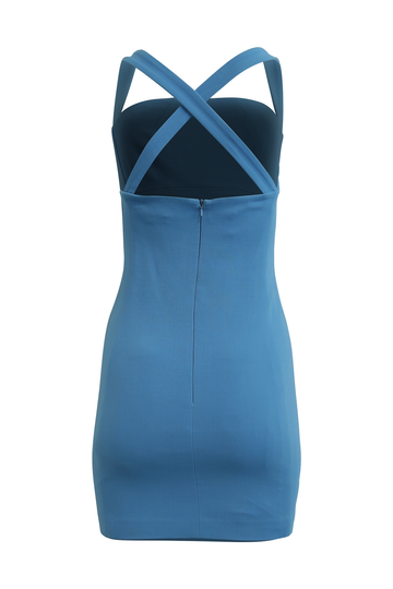Light Blue Criss-Cross Mini Dress