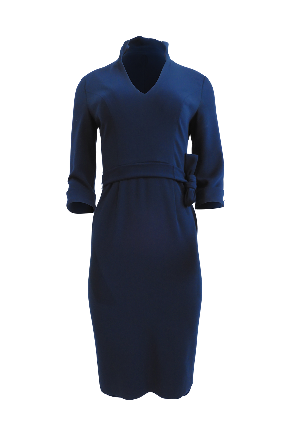 Navy V-Neck Maxi Dress WIth Belt