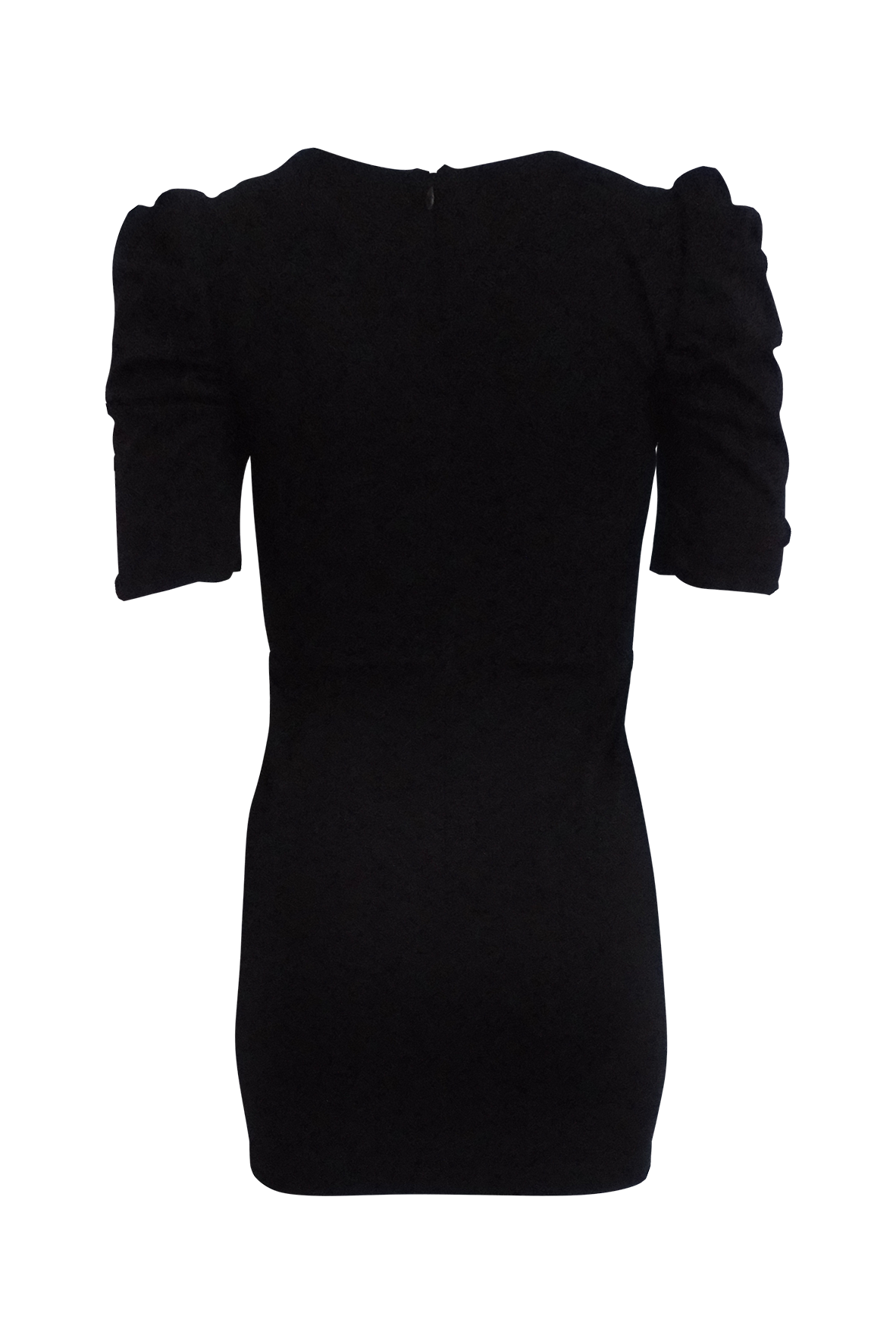 Black V-Neck Midi Dress With Ruffled Sleeves