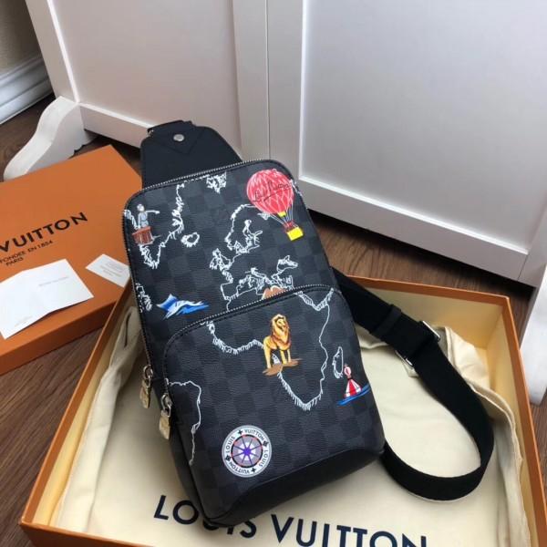 Louis Vuitton Avenue Sling Bag Damier Graphite Maps of the Renaissance
