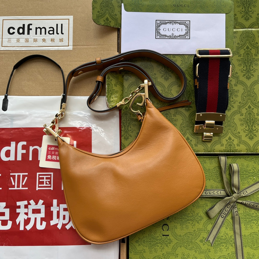 gg Atache Small Shoulder Bag Brown For Women, Women&#8217;s Bags 9in/23cm gg