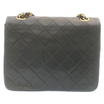 Chanel Matelasse Chain Flap Turn Lock Shoulder Bag Lamb Skin Black  34659A