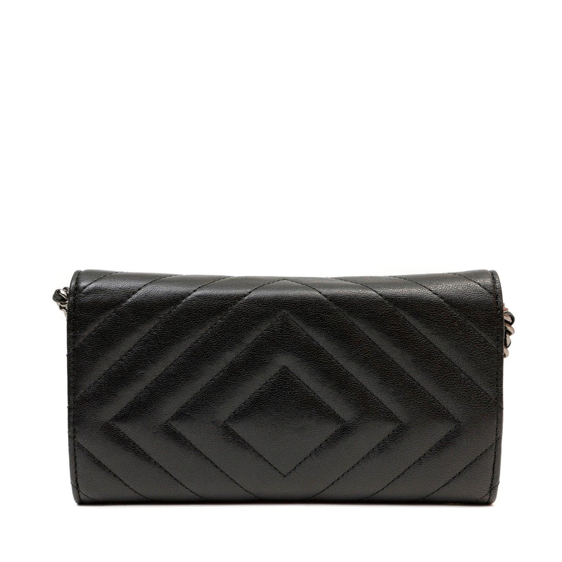 Chanel So Black Lambskin Chevron WOC