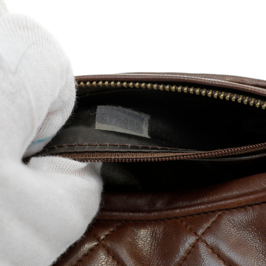 Chanel Vintage Quilted Brown Lambskin Travel Pouch