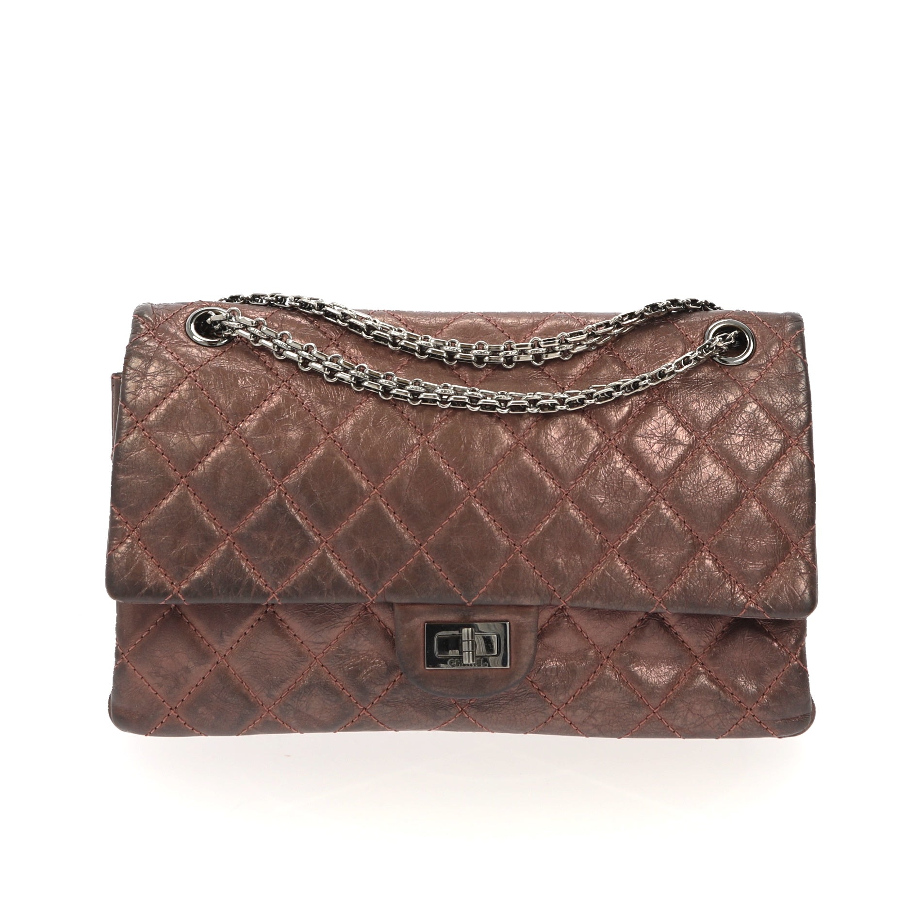 CHANEL 2.55 Shoulder Bag in Metallic Leather
