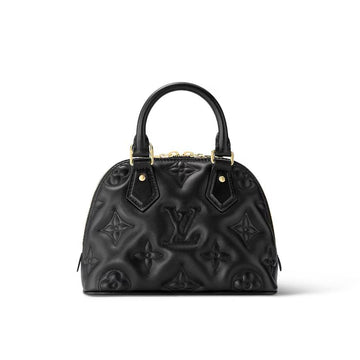 VUITTON Banane' bubblegram Alma BB bag with detachable strap & gold metallic hardware