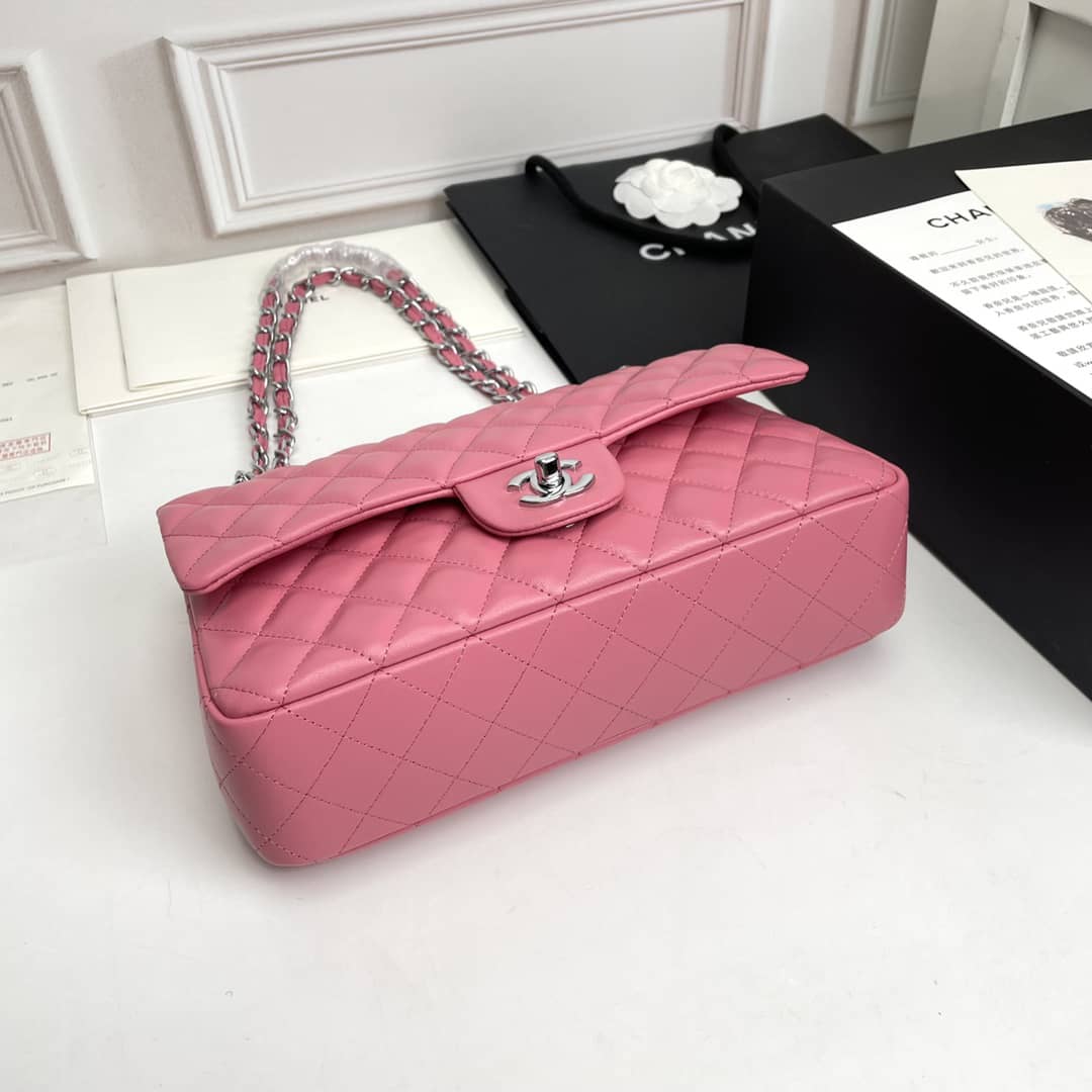 CHLLarge Classic Handbag Silver Hardware PiNike For Womtlm, Womtlm&#8217;s Handbags, Shoulder Bags 11.8in/30cm