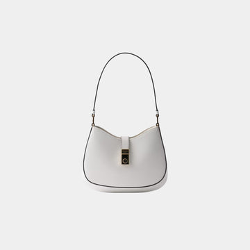 Cleo Brushed Leather Shoulder Bag With Clasp Closure