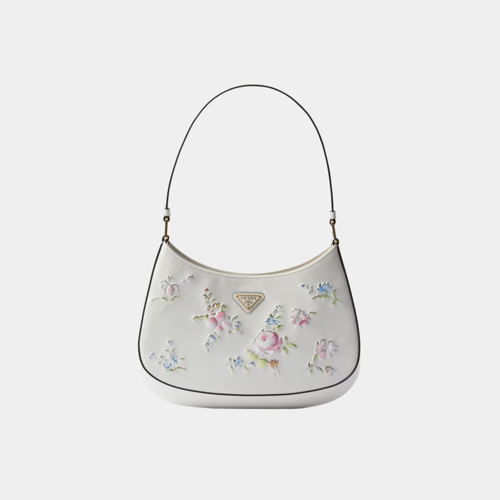 Cleo Printed Brushed Leather Shoulder Bag