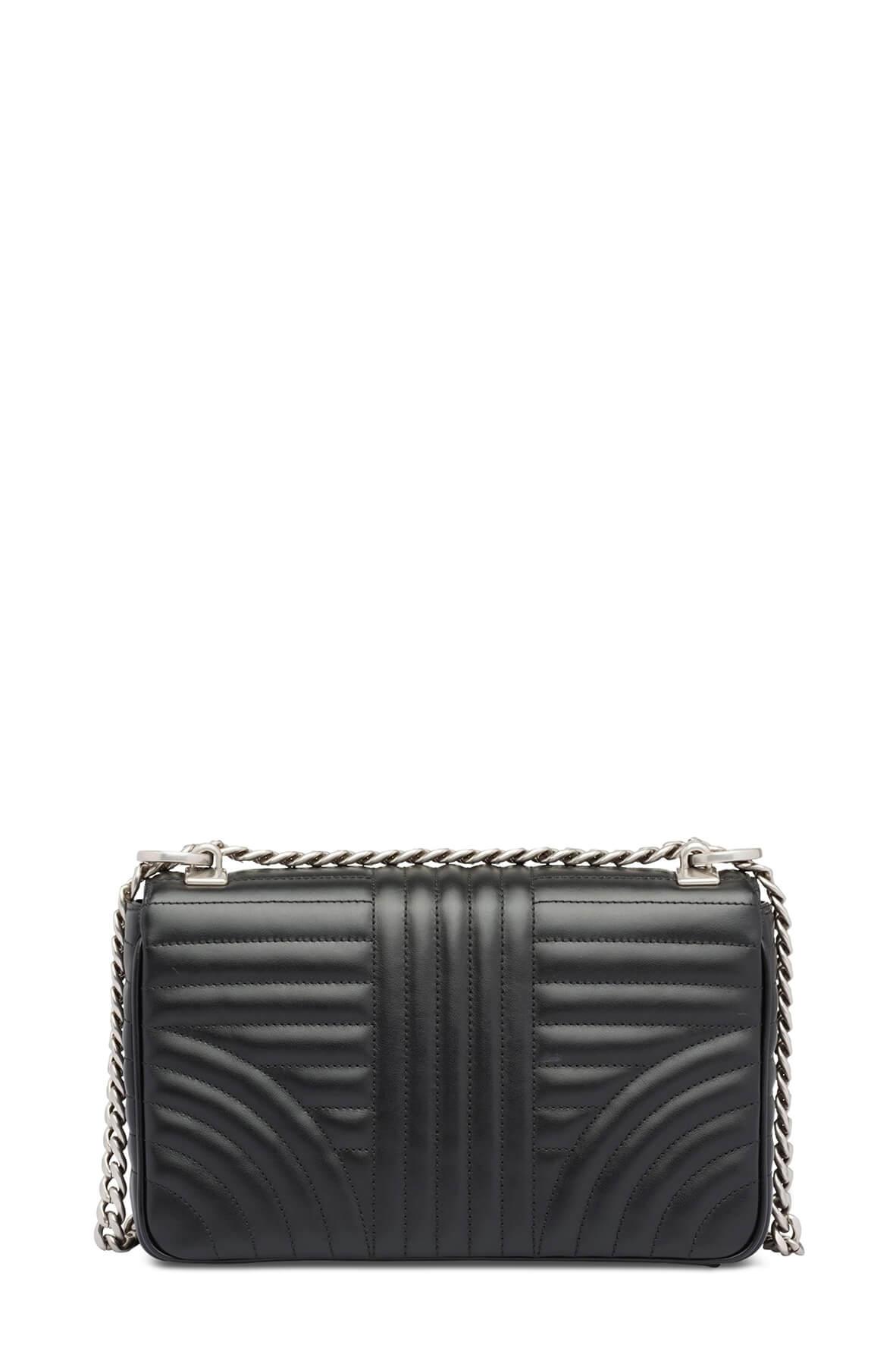 Diagramme Medium Shoulder Bag Black with Silver Hardware