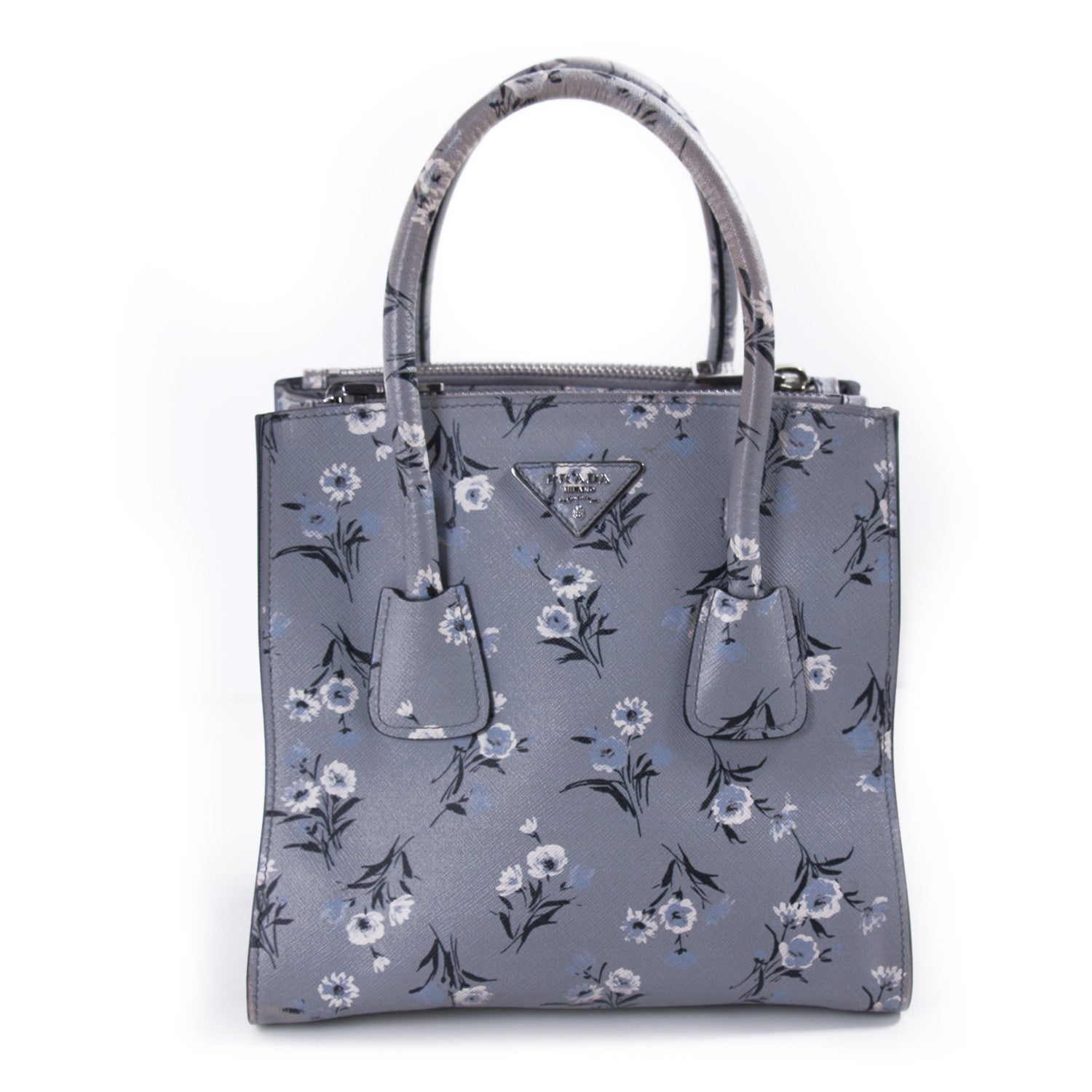 Prada City Calf Double Zip Tote
