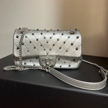 Chanel Silver Studs Mini CF Bag