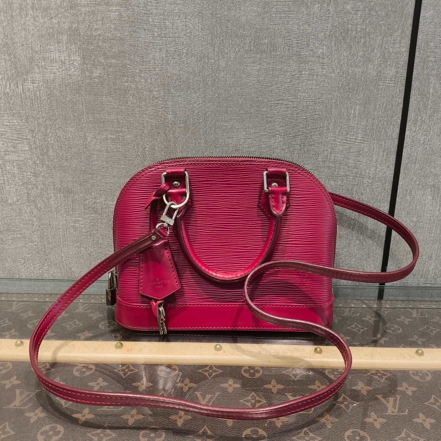 Louis Vuitton Alma BB Pink Leather Crossbody Bag 23x17x11cm
