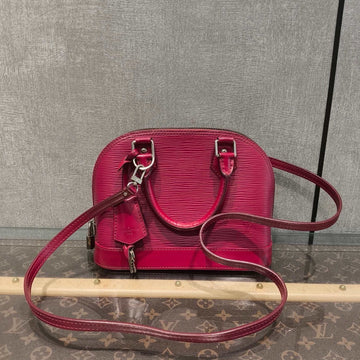 Louis Vuitton Alma BB Pink Leather Crossbody Bag 23x17x11cm
