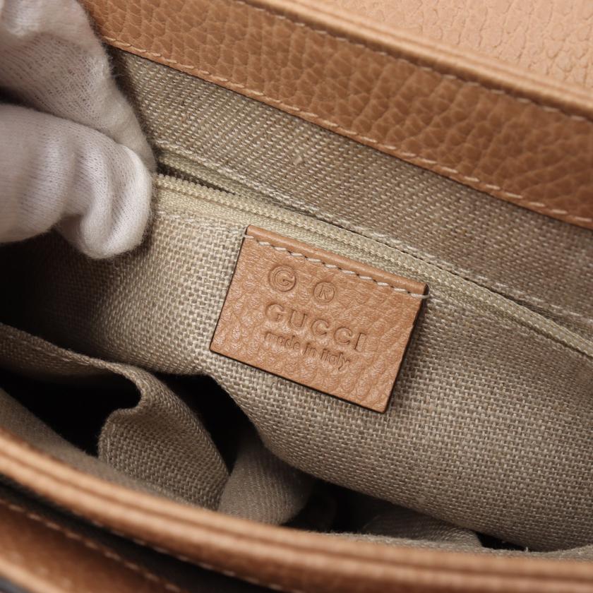 Gucci Interlocking G Handbag Leather Beige 2way 880584