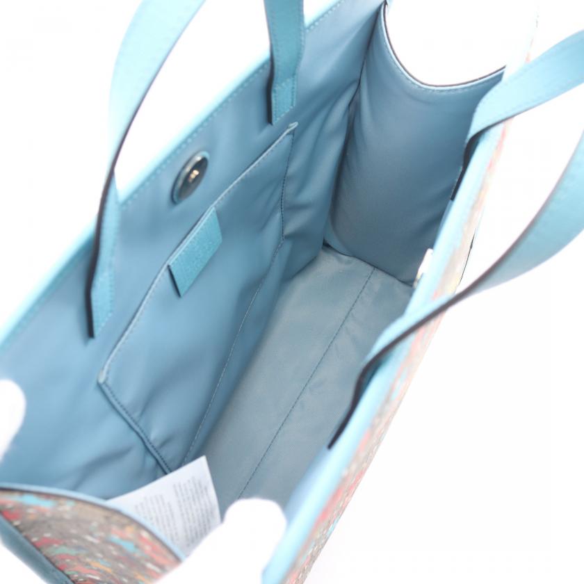 Gucci Childrens Children's GG Supreme Star Handbag Tote Bag Pvc Leather Beige Light Blue Multicolor 880384