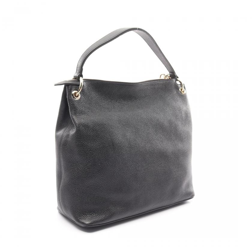 Gucci Soho Interlocking G Handbag Leather Black Tassel 2way