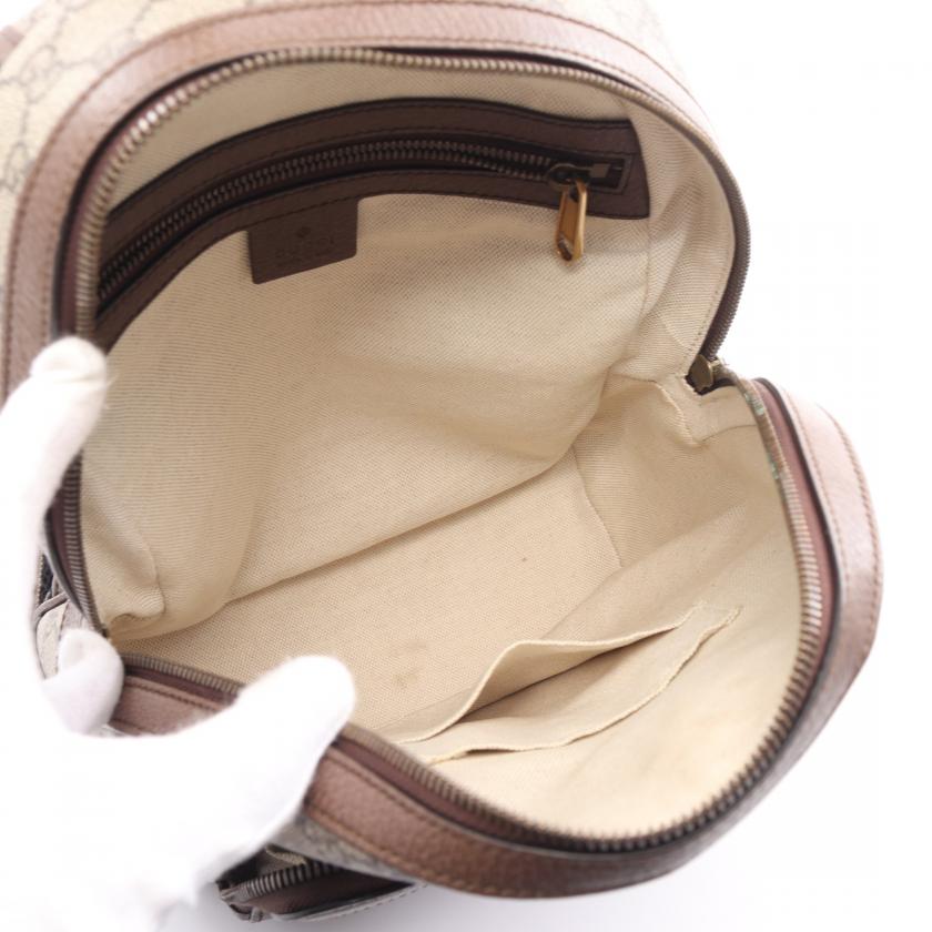 Gucci Ophidia GG Supreme Backpack Rucksack PVC Leather Beige Multicolor 881540