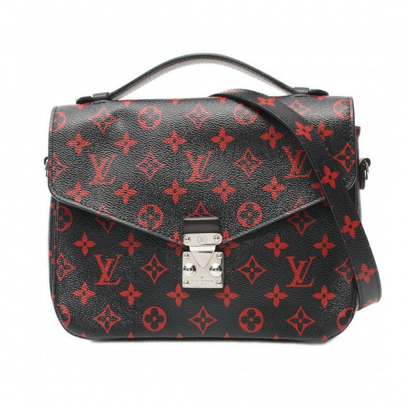 Limited Edition Louis Vuitton Monogram Pochette Métis 2way Black/Red Small Bag