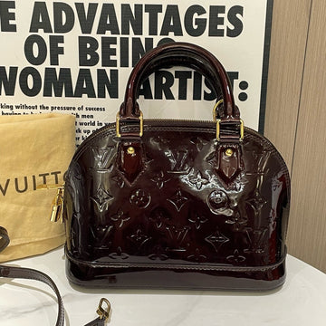 Louis Vuitton Alma BB Amarante Patent Leather HandBag 2012