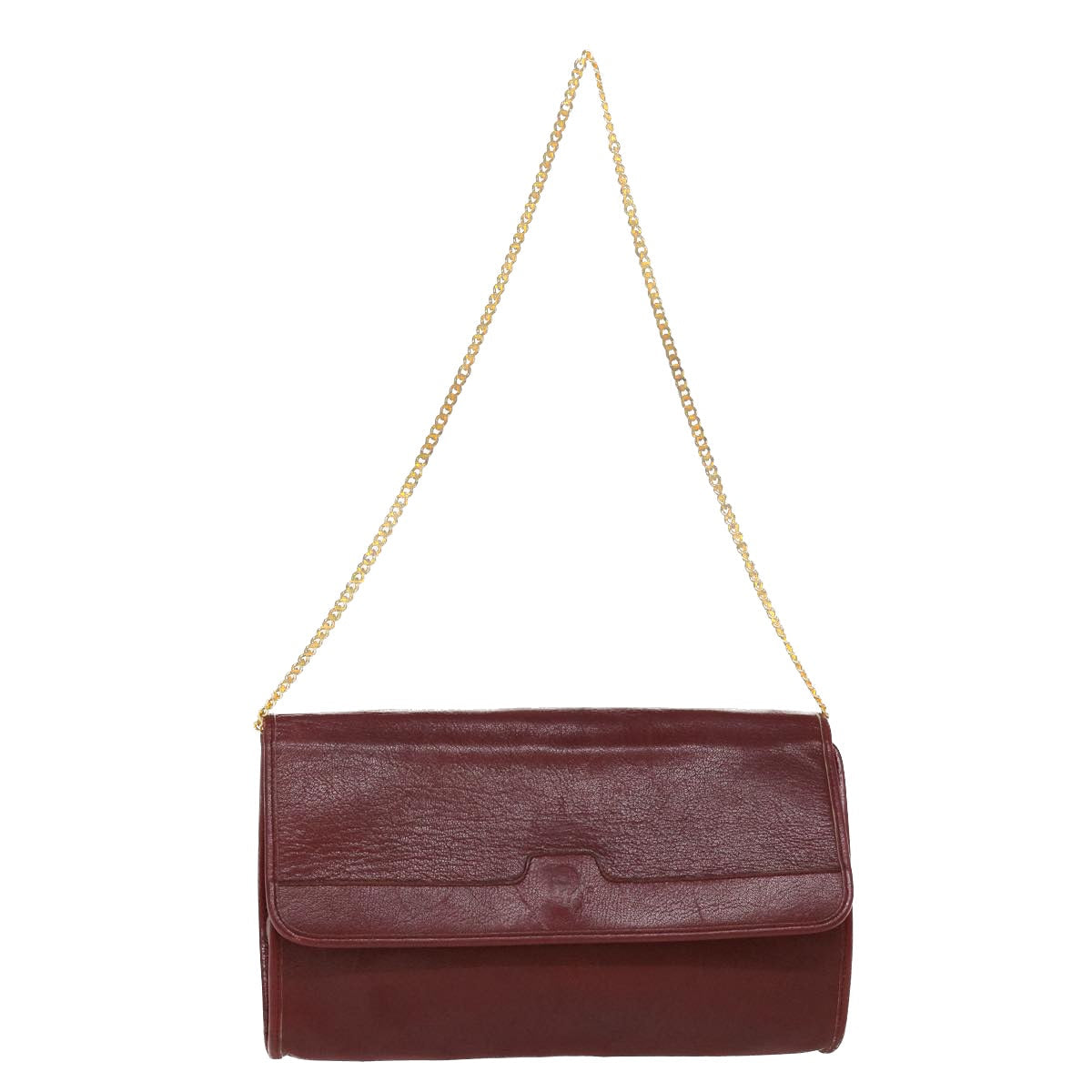 CHRISTIAN DIOR Chain Shoulder Bag Leather Red Auth rd4545