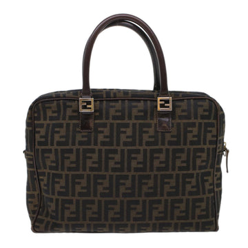 FENDI Zucca Canvas Hand Bag Black Brown Auth rd5604