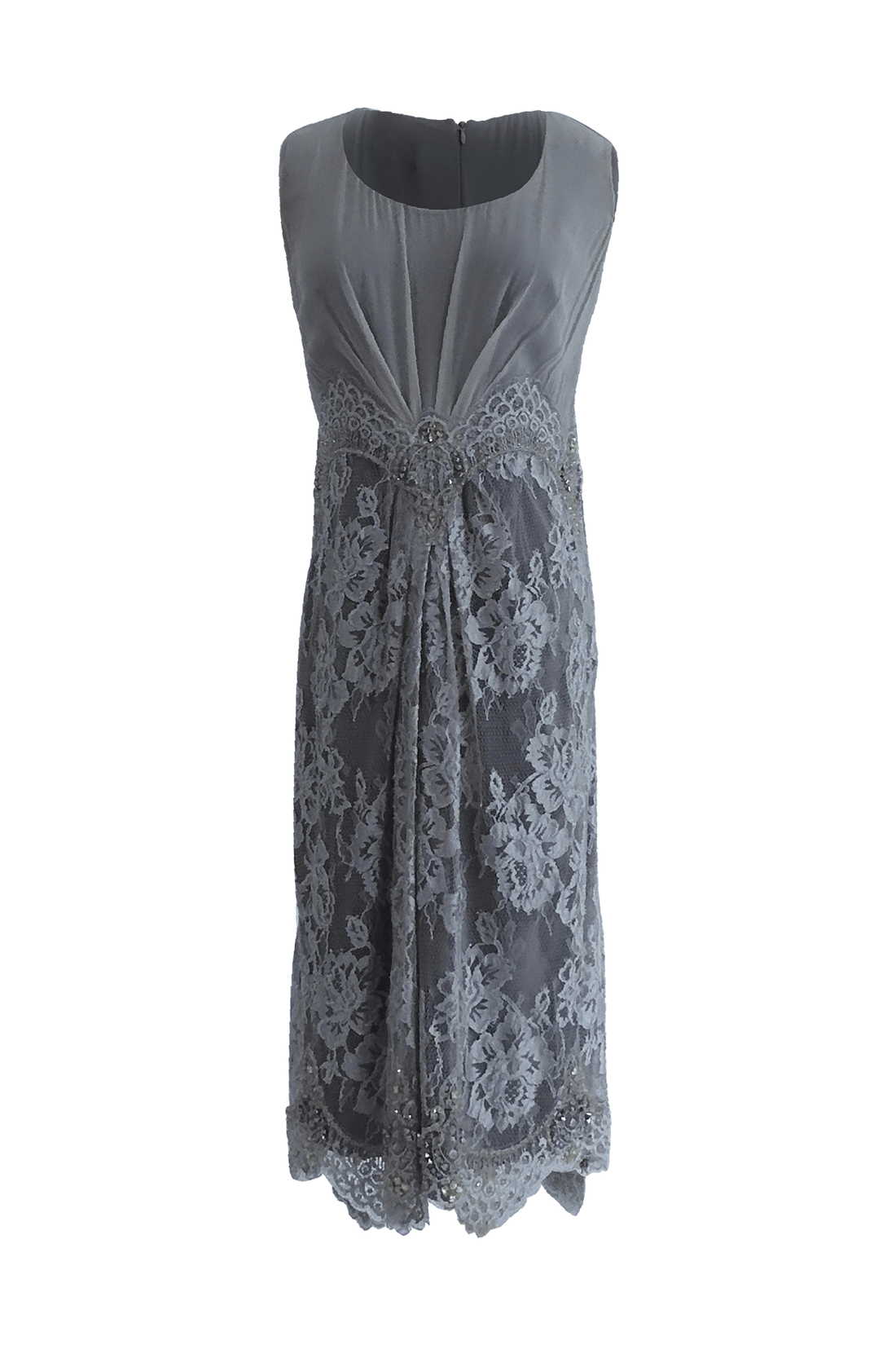 Sleeveless Embellishment Lace Dress