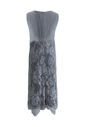 Sleeveless Embellishment Lace Dress