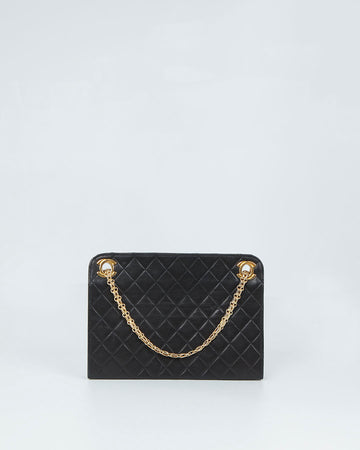 Chanel Vintage Black Lambskin CC Chain Shoulder Bag