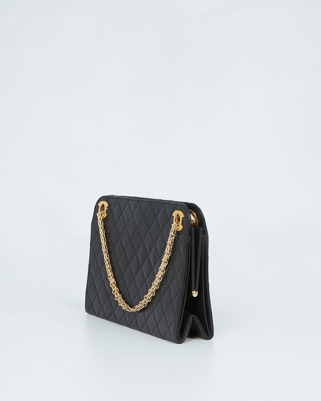 Chanel Vintage Black Lambskin CC Chain Shoulder Bag