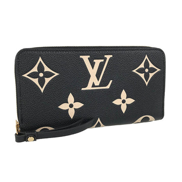 LOUIS VUITTON Bicolor Monogram Emplant Zippy Wallet purse Zip Around