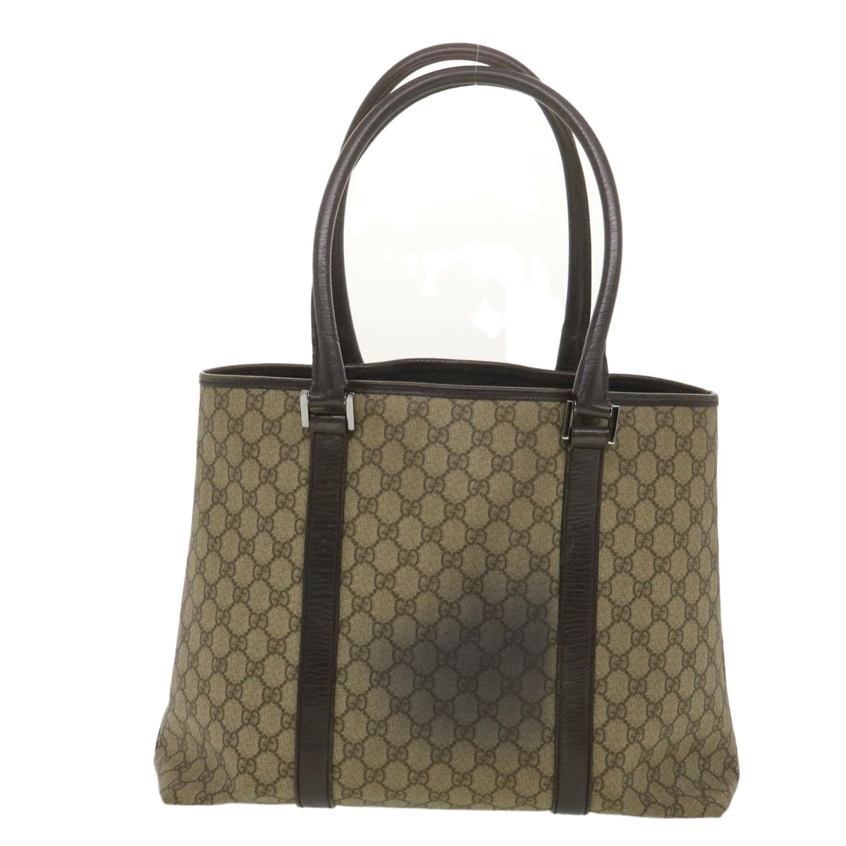 GUCCI GG Canvas Shoulder Bag PVC Leather Beige 114288  ro896